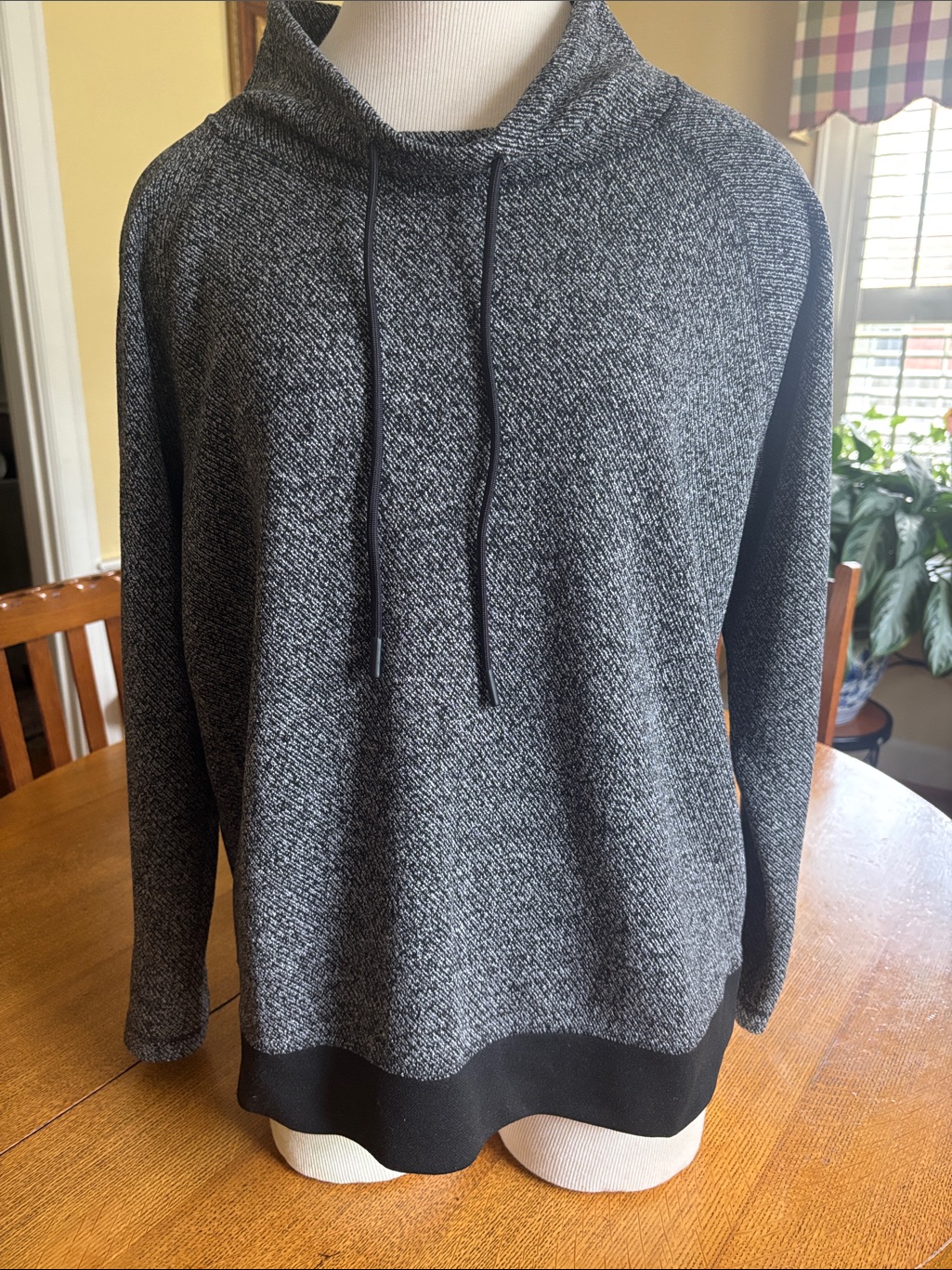 J. Jill Gray Black Marled Mockneck Turtleneck Pullover